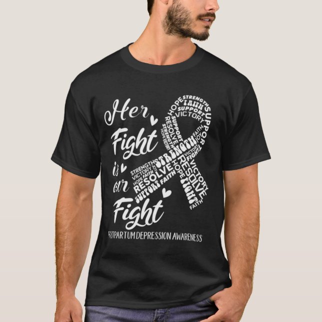 Camiseta Pós-parto Depressão Sensibilização Sua Luta É Noss (Frente)