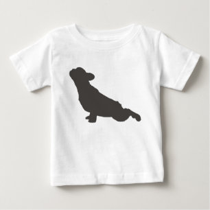 Camiseta Pose da ioga da silhueta do buldogue francês