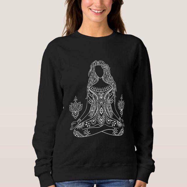Camiseta Pose de Buddha da Lua Namaste de Ioga (Frente)