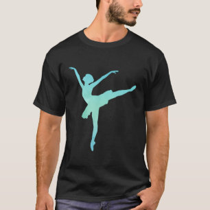 Camiseta Pose de Dança de Ballet Silhueta Aquarela Bailarin