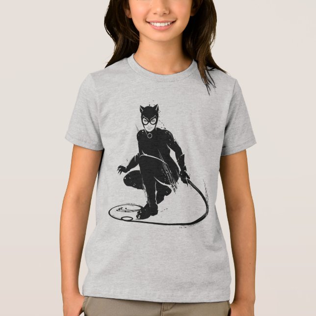 Camiseta Pose de Pincel da Mulher-Gato (Frente)