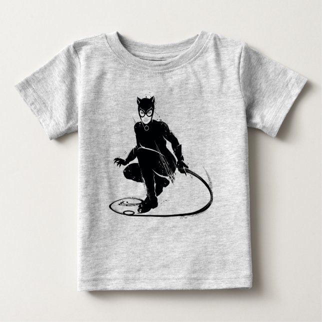 Camiseta Pose de Pincel da Mulher-Gato (Frente)