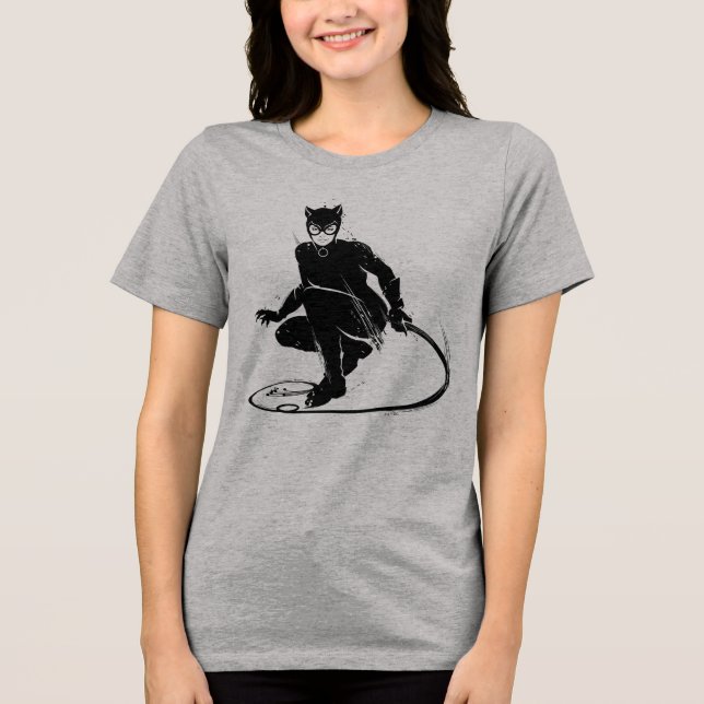 Camiseta Pose de Pincel da Mulher-Gato (Frente)