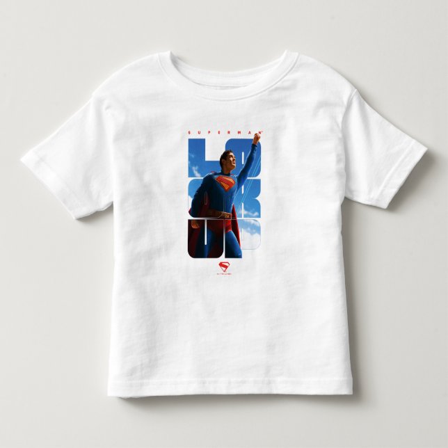 Camiseta Pose de Superman Olhando para Cima (Frente)