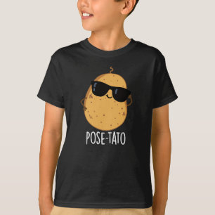 Camiseta Pose-tato Batata Engraçada Piada Fundo Escuro