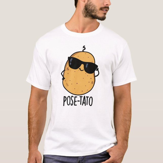 Camiseta Pose-tato Brincadeira Engraçada de Batata  (Frente)