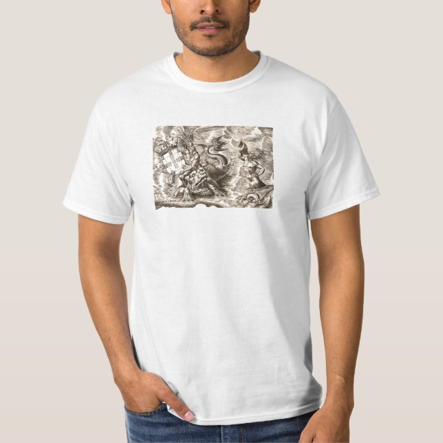 Camiseta Poseidon do Mapa Mundial (Frente)