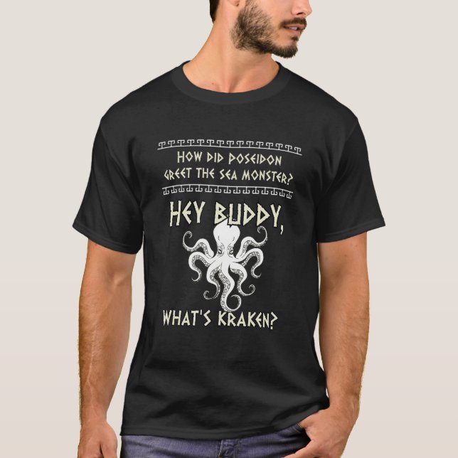Camiseta Poseidon e Monstro da mitologia grega antiga Histo (Frente)