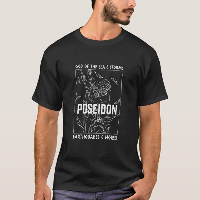 Camiseta Poseidon Grego Deus Do Mar Tempestades Terremotos  (Frente)