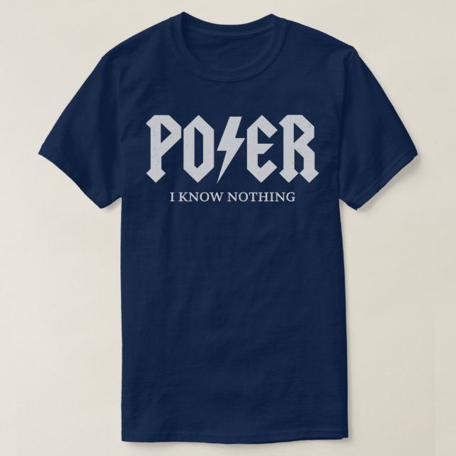 Camiseta Poser Tee Funny Parody Vintage angustiado (Frente do Design)