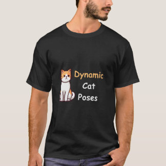 Camiseta Poses de Gato Dinâmico | Cat Lover Arte Minimalist