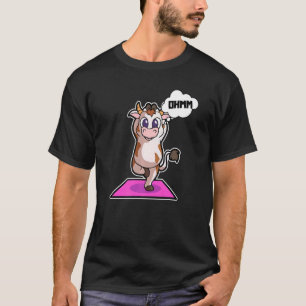 Camiseta Poses de Ioga de Bezerro de Vaca Esporte Ginástica