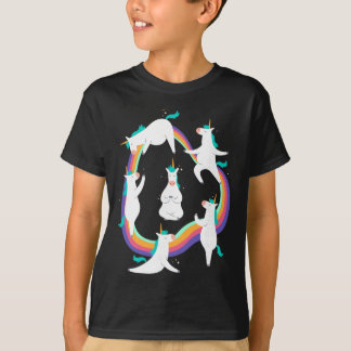Camiseta Poses de Saudação ao Sol de Yoga de Unicórnio Meme