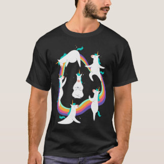 Camiseta Poses de Saudação ao Sol de Yoga de Unicórnio Meme