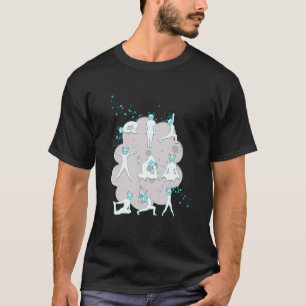 Camiseta Poses de Yoga com Bulldog Francês Mulher Yoger Pug