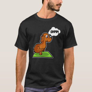 Camiseta Poses de Yoga Dachshund Esporte Ginástica Ohmmm Co