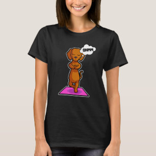 Camiseta Poses de Yoga Dachshund Esporte Ginástica Ohmmm Co