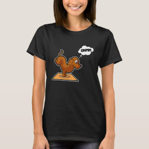 Camiseta Poses de Yoga Dachshund Esporte Ginástica Ohmmm Co