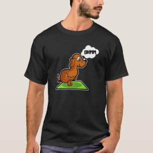 Camiseta Poses de Yoga de Dachshund Esporte Ginástica Ohmmm