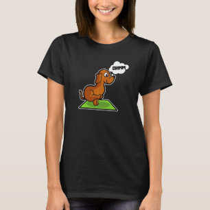 Camiseta Poses de Yoga de Dachshund Esporte Ginástica Ohmmm