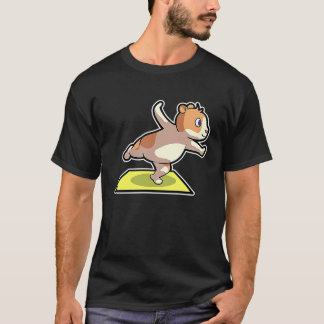 Camiseta Poses de Yoga de Hamster Esporte Ginástica Ohm Bat