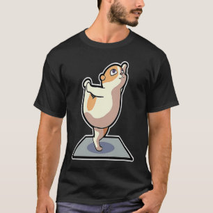 Camiseta Poses de Yoga de Hamster Esporte Ginástica Ohm Bat