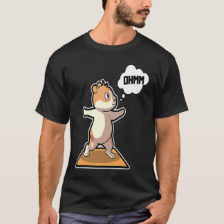 Camiseta Poses de Yoga de Hamster Esporte Ginástica Ohm Bat