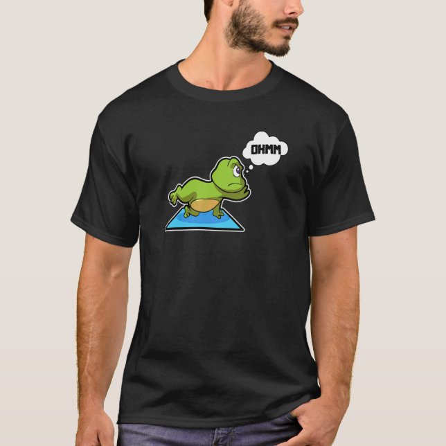 Camiseta Poses de Yoga de Sapo Sapo Esportes Ginástica Ohm  (Frente)
