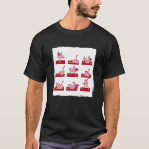 Camiseta Poses de Yoga do Flamingo Meditação Treino Exercíc
