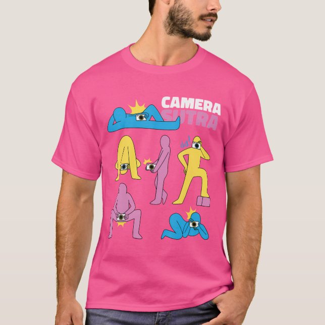 Camiseta Poses do Camera Sutra 2 Fotografia Divertida (Frente)