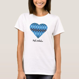 Camiseta Posh Valentine Azul Escuro Grande Coração