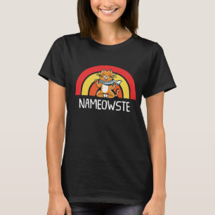 Camiseta Posição de Yoga do Gato Engraçado Namaste Gato Yog