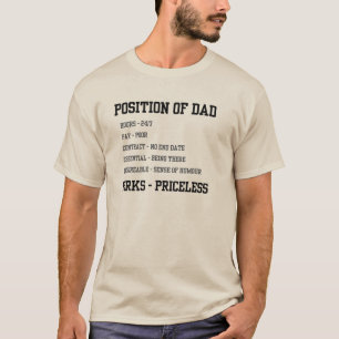 Camiseta : Posição Engraçada de Descrição de Trabalho do Pa