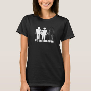 Camiseta Posicione homens fêmeas masculinas em ponto aberto