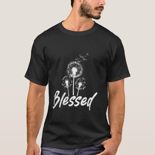 Camiseta Positividade BLESSED Hippie Flower Power Dande (Frente)