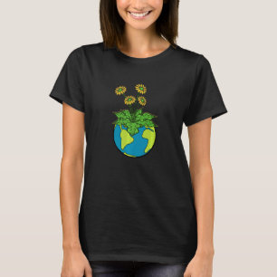 Camiseta Positividade da Terra Floral Amarelo de Girassol A