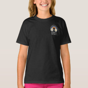 Camiseta Positividade radiada Arco-Íris e flores colorida