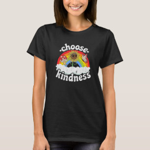Camiseta Positivo Anti-Bullying Rainbow Peace Hippie Escolh