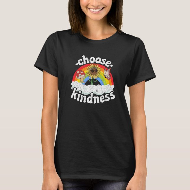 Camiseta Positivo Anti-Bullying Rainbow Peace Hippie Escolh (Frente)