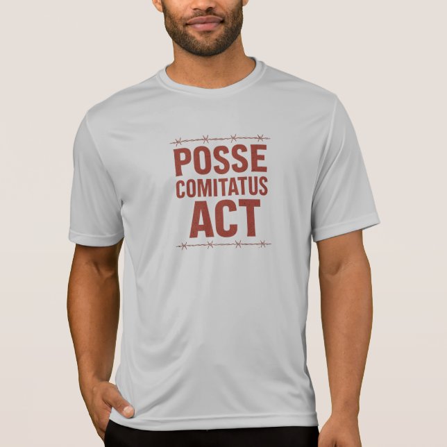 Camiseta Posse Comitatus Act Distress Barbed Wire Design (Frente)