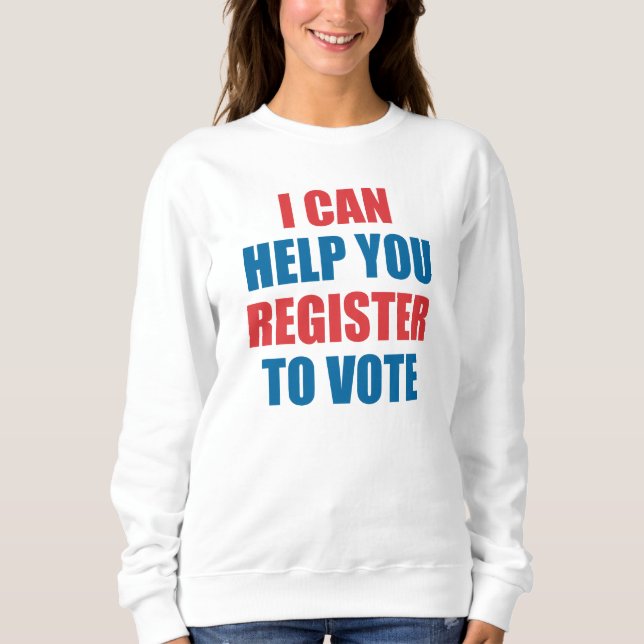 CAMISETA POSSO AJUDÁ-LO A REGISTRAR-SE PARA VOTAR. (Frente)