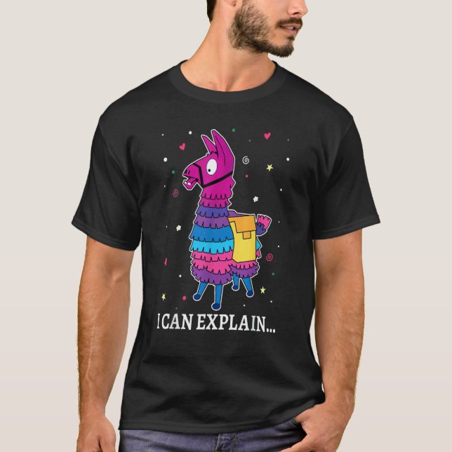Camiseta Posso Explicar Llama   Fantasia de Alpaca  Lhamas (Frente)