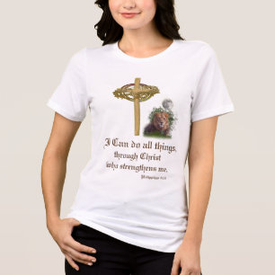 Camiseta Posso fazer todas as coisas pela escritura de Cris
