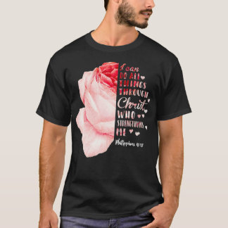 Camiseta Posso fazer tudo através do Cristo Philippians Ros