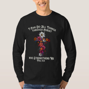 Camiseta Posso fazer tudo através do Cristo que se fortalec