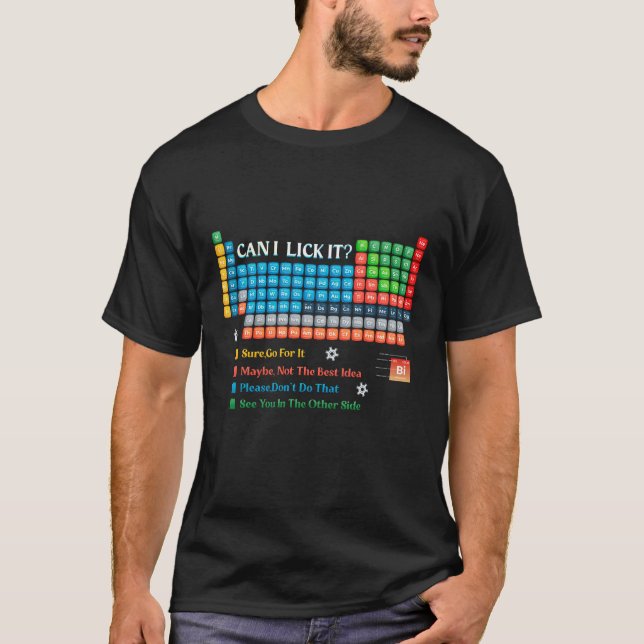 Camiseta Posso Lamber Isso Tabela Periódica dos Elementos H (Frente)