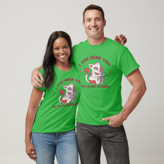 Camiseta Posso Ouvir Você Mas Não Estou Ouvindo Gato Engraç