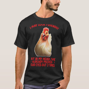 CAMISETA POSSO PARECER AMIGÁVEL CHICKEN HUMOR