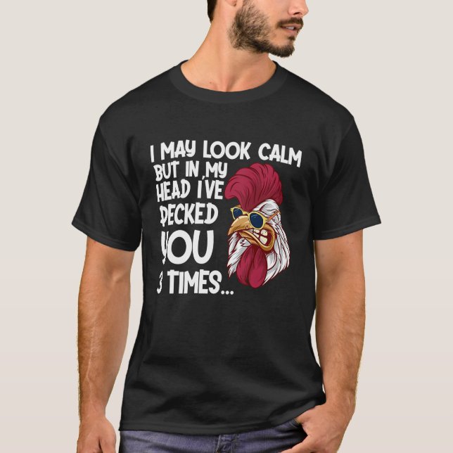 Camiseta Posso parecer calmo, mas na minha cabeça eu te peg (Frente)
