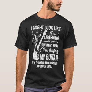 Camiseta Posso parecer que estou te ouvindo, mas guitarra